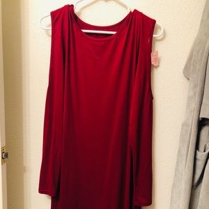 Half sleeve red dress